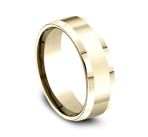 Benchmark The Highland 8MM High Polish Yellow Gold Comfort Fit Wedding Band