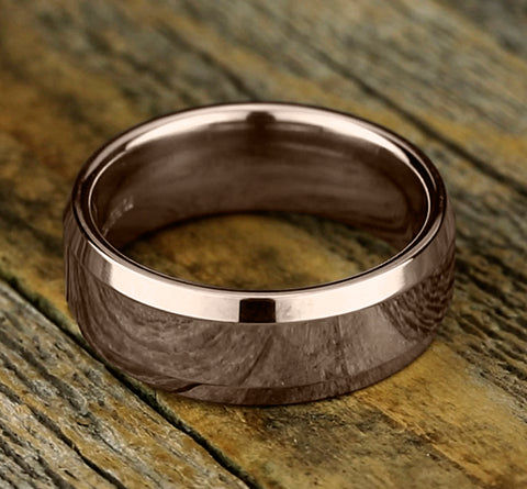 Benchmark The Highland 8MM High Polish Rose Gold Comfort Fit Wedding Band
