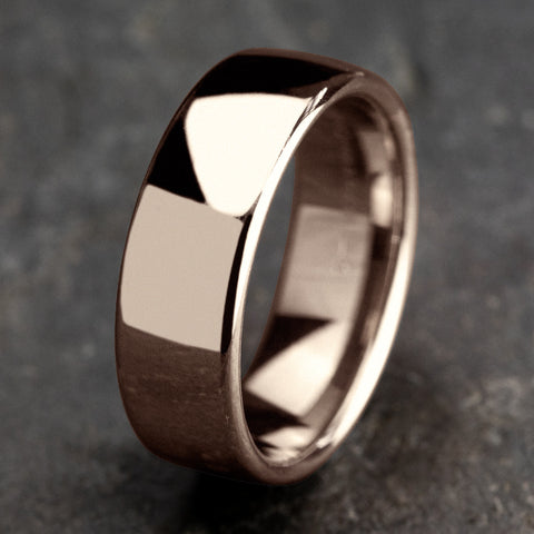 Benchmark Classic European 7.5mm Rose Gold Comfort Fit Mens Wedding Band