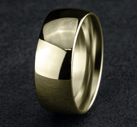 Benchmark Classic 8mm Yellow Gold Comfort Fit High Polish Wedding Band