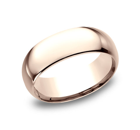 Benchmark Classic 8mm Rose Gold Comfort Fit High Polish Wedding Band