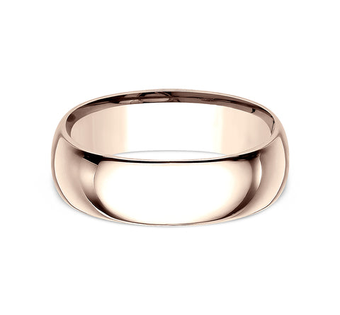 Benchmark Classic 8mm Rose Gold Comfort Fit High Polish Wedding Band