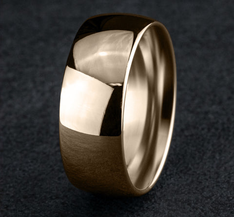 Benchmark Classic 8mm Rose Gold Comfort Fit High Polish Wedding Band