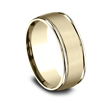 Benchmark Washington Comfort-Fit 8MM Yellow Gold Satin Finish Wedding Band