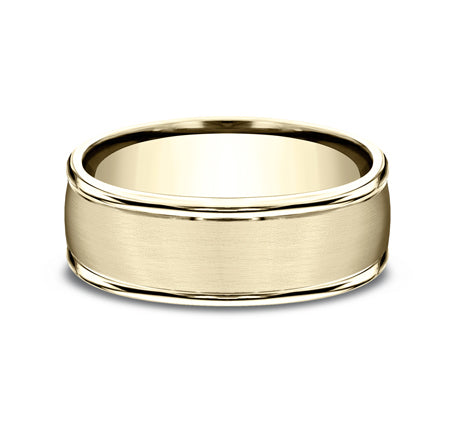 Benchmark Washington Comfort-Fit 8MM Yellow Gold Satin Finish Wedding Band