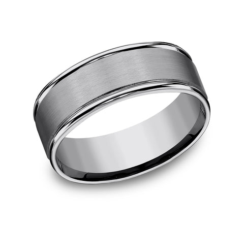 Benchmark Washington Comfort-Fit 8MM Tungsten Satin Finish Wedding Band