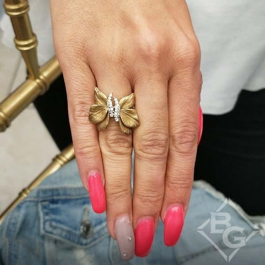 Simon G. 18K Yellow Gold Organic Allure Diamond Butterfly Rings