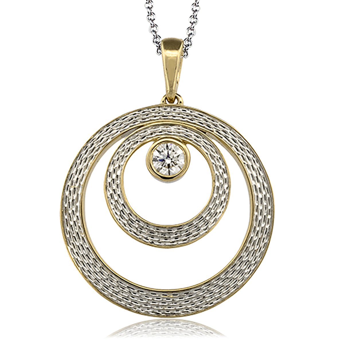 Simon G. Contemporary Circular Diamond Halo Pendant