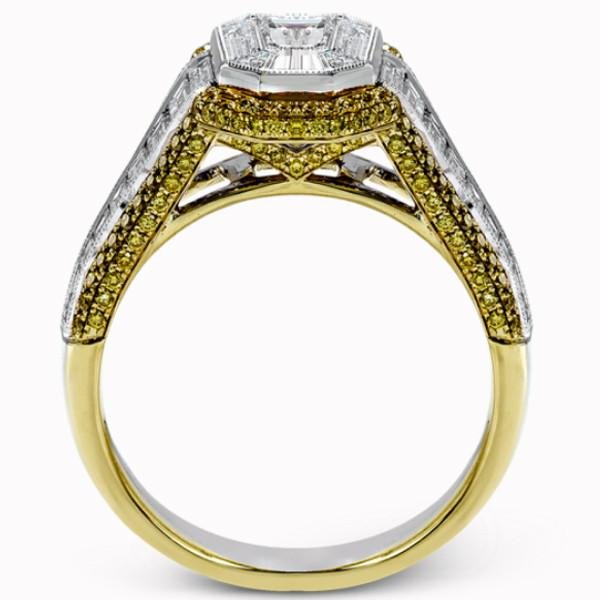 Simon G. Emerald Cut Mosaic Diamond Engagement Ring