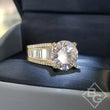 Load image into Gallery viewer, Simon G. Large Center &quot;Cathedral Style&quot; Side Baguette Diamond Engagement Ring
