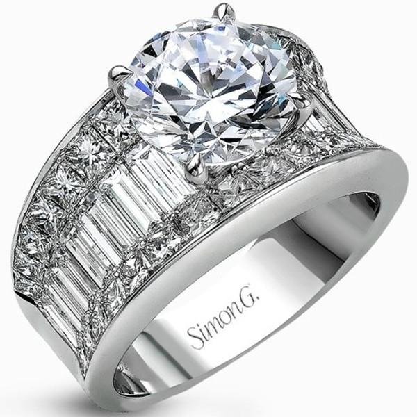 Simon G. Large Center "Simon Set" Diamond Engagement Ring
