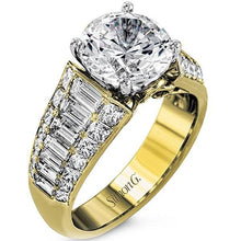Load image into Gallery viewer, Simon G. Large Round Center Side Tapered Baguette Diamond Engagement Ring
