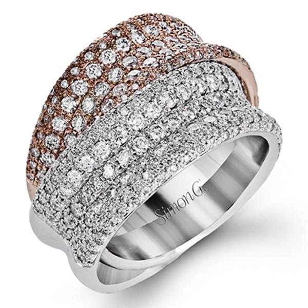 Simon G. Pave Set Right Hand Diamond Crossover Ring
