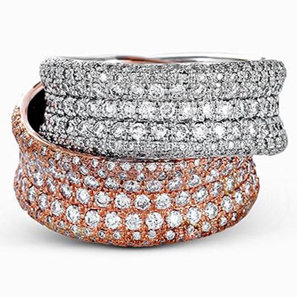 Simon G. Pave Set Right Hand Diamond Crossover Ring
