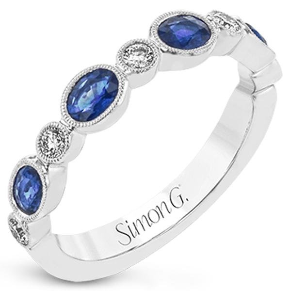 Simon G. Sapphire and Diamond Stackable Ring