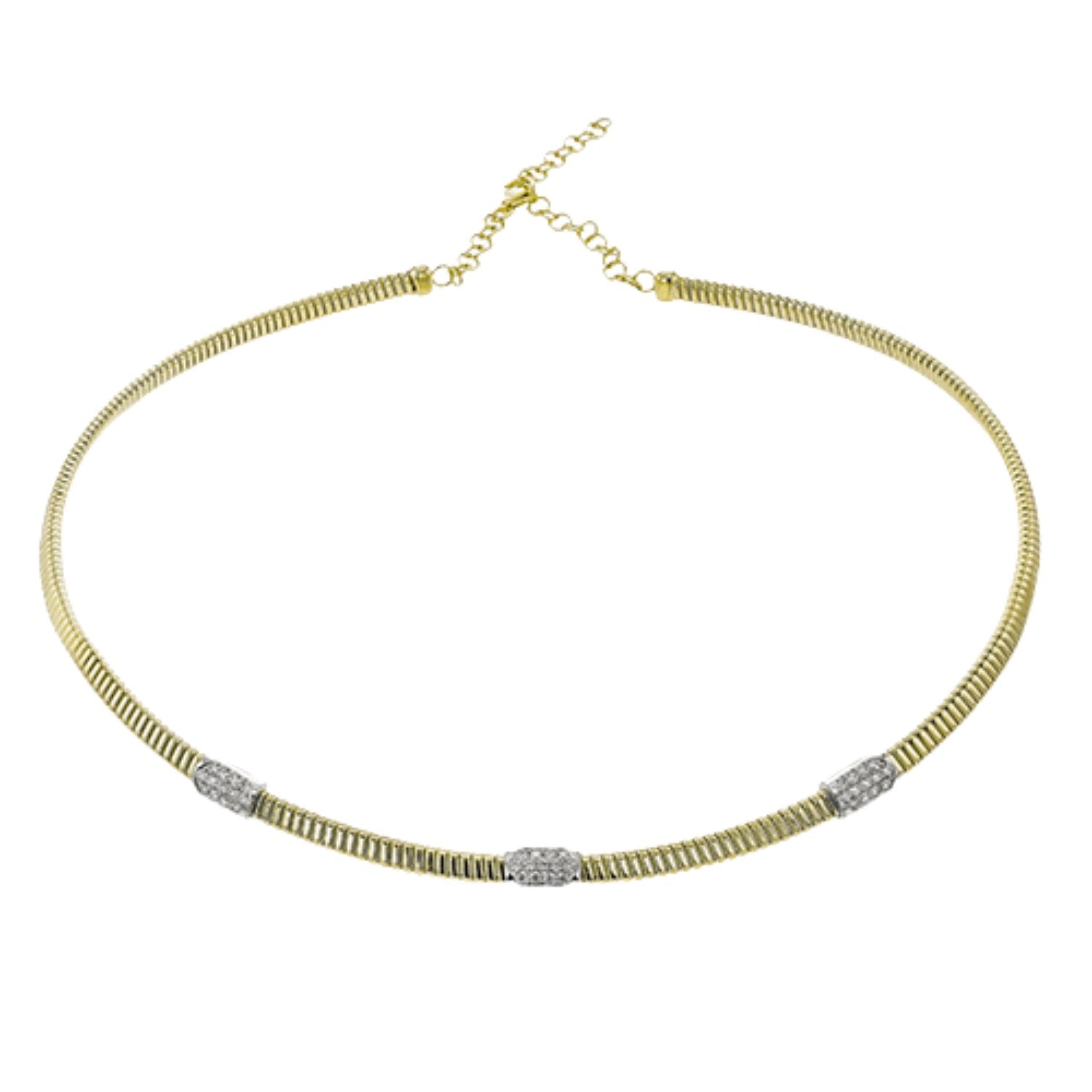 Simon G. Three Station Pave Diamond Choker Necklace