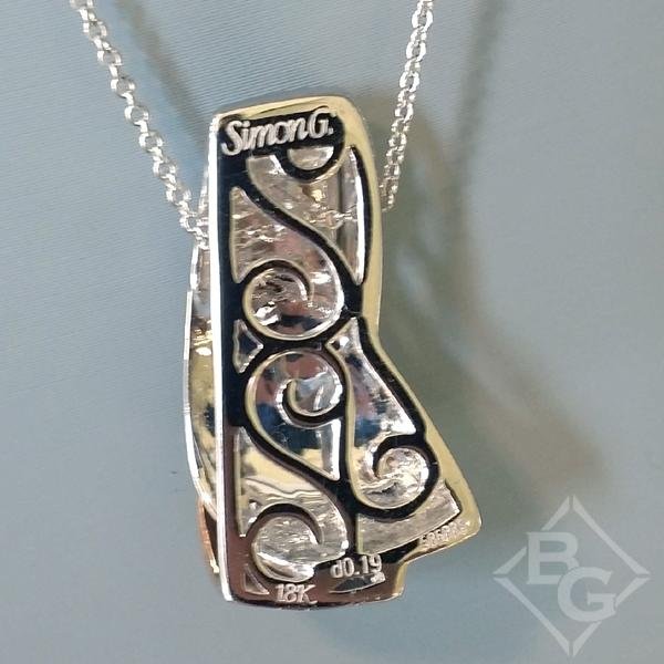 Simon G. Two-Tone Gold Diamond "Swish" Pendant