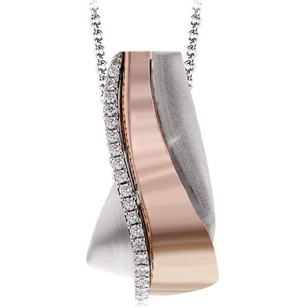 Simon G. Two-Tone Gold Diamond "Swish" Pendant