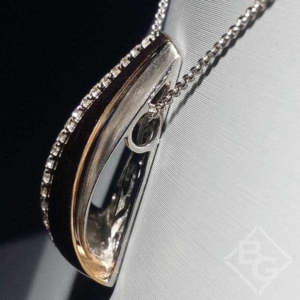 Simon G. Two-Tone Gold Diamond "Swish" Pendant