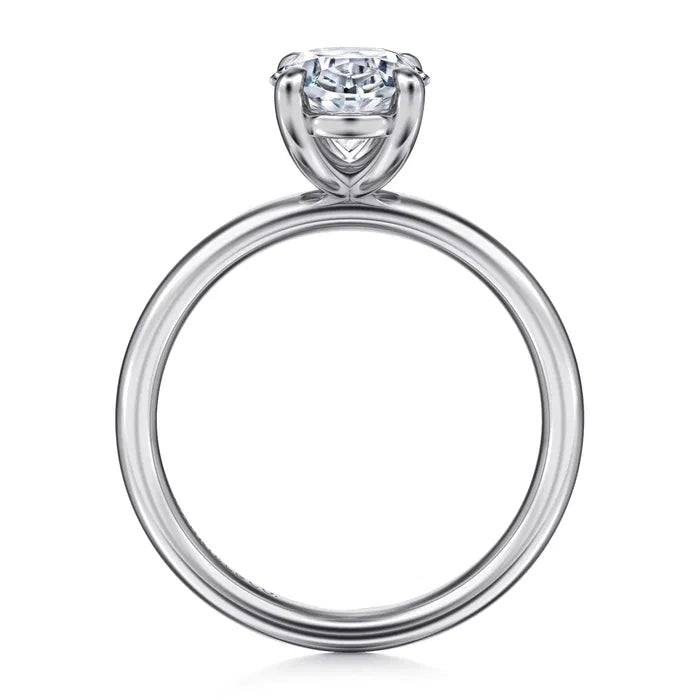 Gabriel & Co. Unite 14K White Gold Contemporary Oval Solitaire 3.00 Carat Diamond Engagement Ring