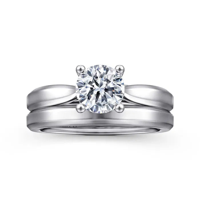 Gabriel & Co. White Gold Jamie Round Solitaire 1.25-carat round-cut diamond Engagement Wedding Ring Set