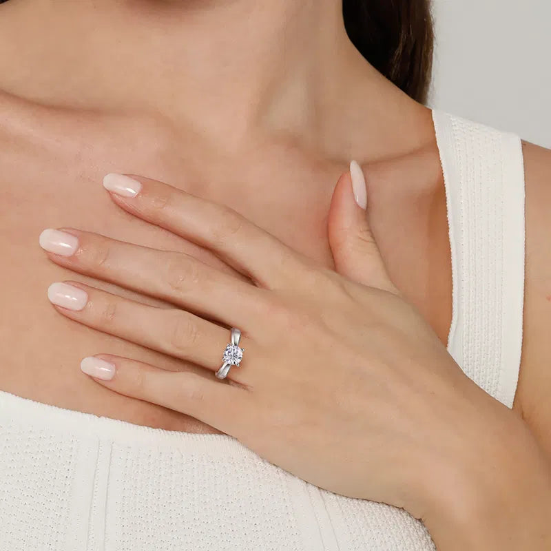 Gabriel & Co. White Gold Jamie Round Solitaire 1.25-carat round-cut diamond Engagement Ring on hand