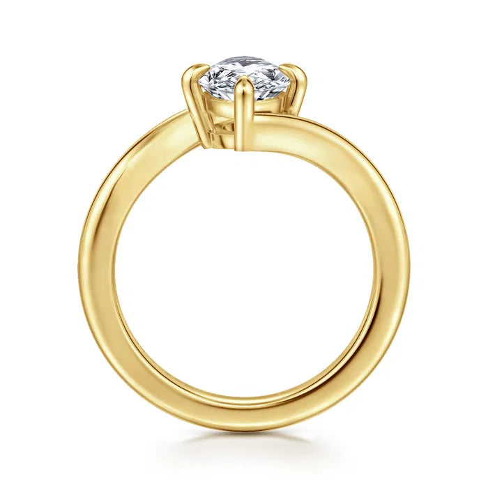 Gabriel & Co. Rosette 14K Yellow Gold Contemporary Bypass 1.5 Carat Marquise Solitaire Diamond Engagement Ring