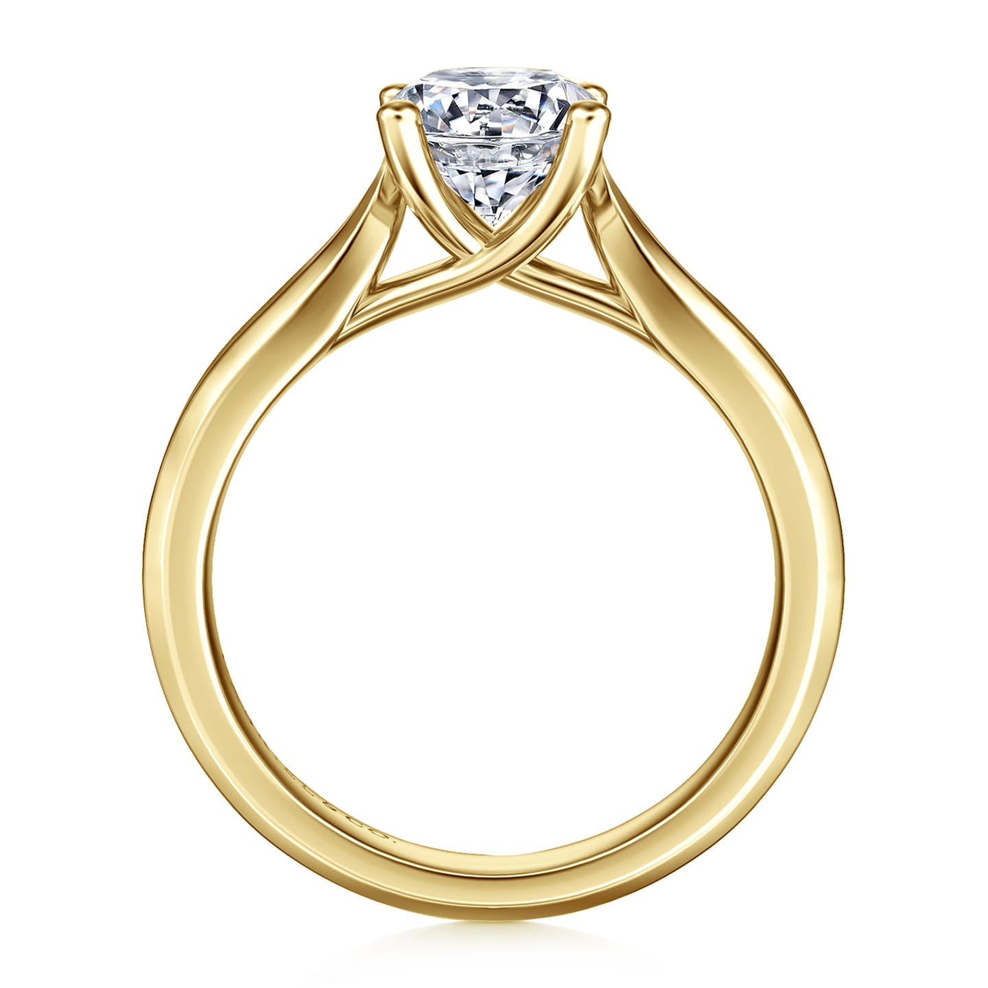Gabriel & Co. Jamie Yellow Gold 1.25 Carat Round Solitaire Diamond Engagement Ring 