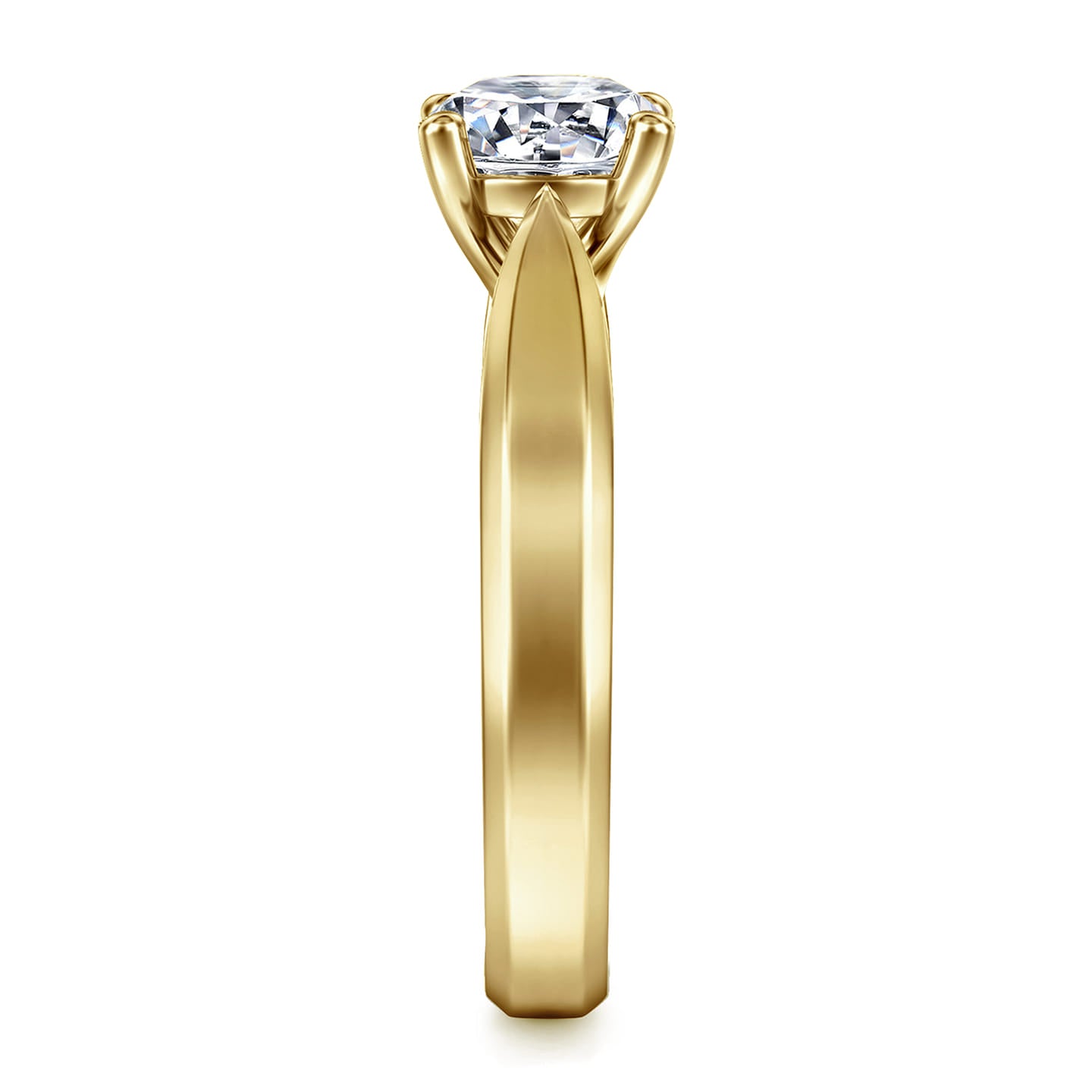 Gabriel & Co. Jamie Yellow Gold 1.25 Carat Round Solitaire Diamond Engagement Ring 