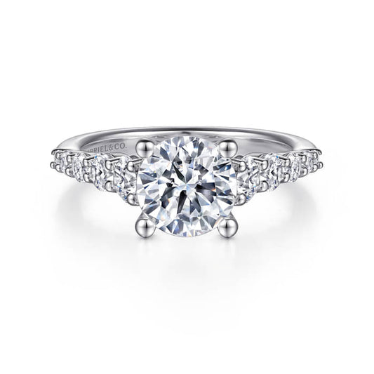 Gabriel & Co. White Gold Darby Graduating Diamond Engagement Ring