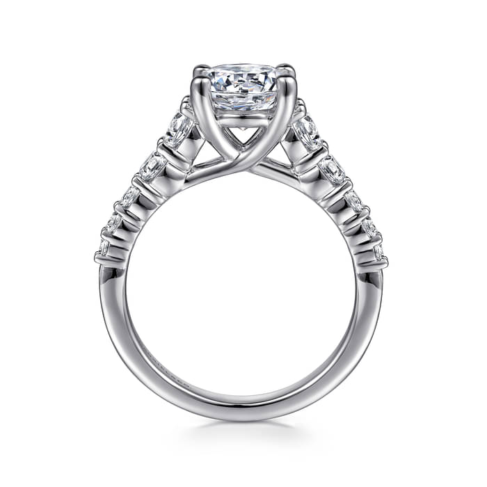 Gabriel & Co. White Gold Darby Graduating Diamond Engagement Ring