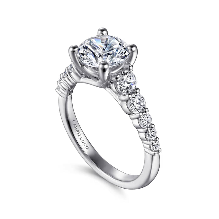 Gabriel & Co. White Gold Darby Graduating Diamond Engagement Ring