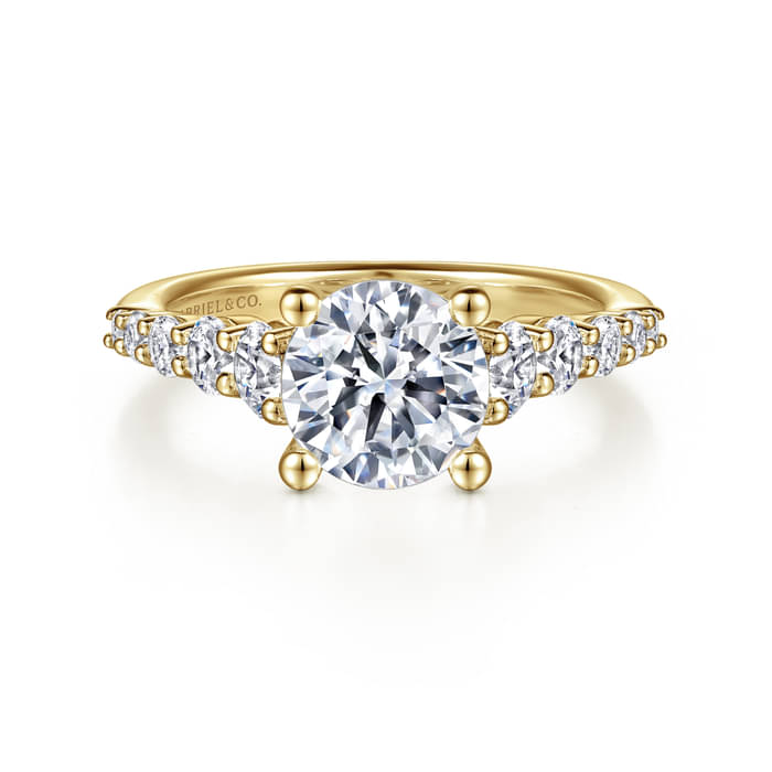 Gabriel & Co. Yellow Gold Darby Graduating Diamond Engagement Ring