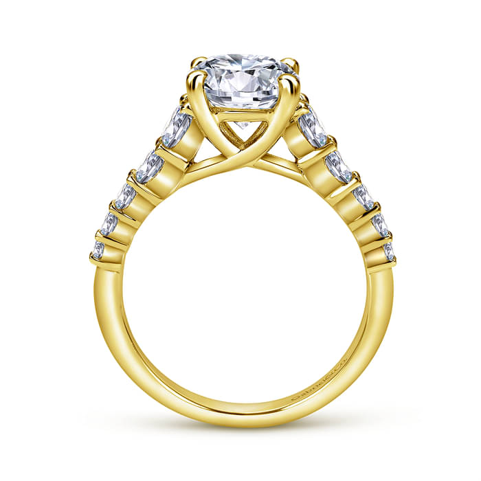 Gabriel & Co. Yellow Gold Darby Graduating Diamond Engagement Ring