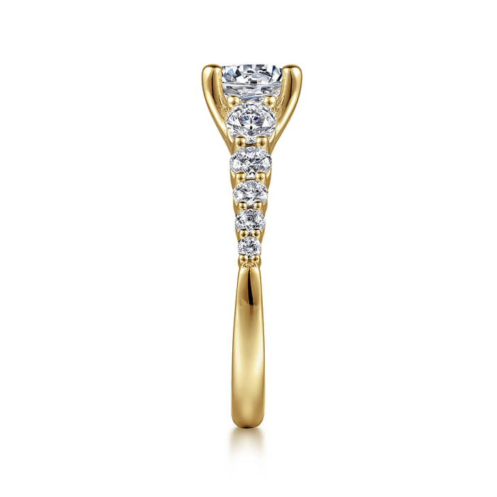 Gabriel & Co. Yellow Gold Darby Graduating Diamond Engagement Ring