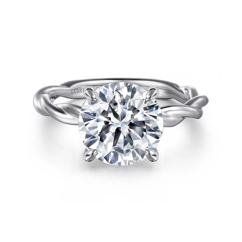 Gabriel & Co. White Gold Emersin Classic Twisted Shank 3.00 carat Diamond Engagement Ring setting