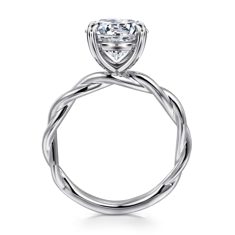 Gabriel & Co. White Gold Emersin Classic Twisted Shank 3.00 carat Diamond Engagement Ring setting