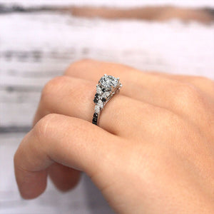 Barkev's Black Diamond Encrusted Petal Engagement Ring