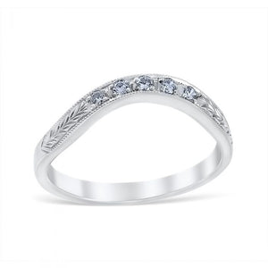 Whitehouse Brothers Floral Burst Vintage Style Diamond Wedding Ring