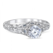 Load image into Gallery viewer, Whitehouse Brothers &quot;Florin Leaf&quot; Vintage Style Diamond Engagement Ring
