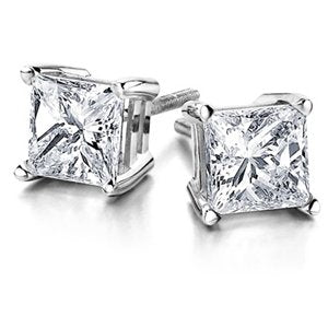 0.25 Carat Princess Cut Diamond Stud Earrings