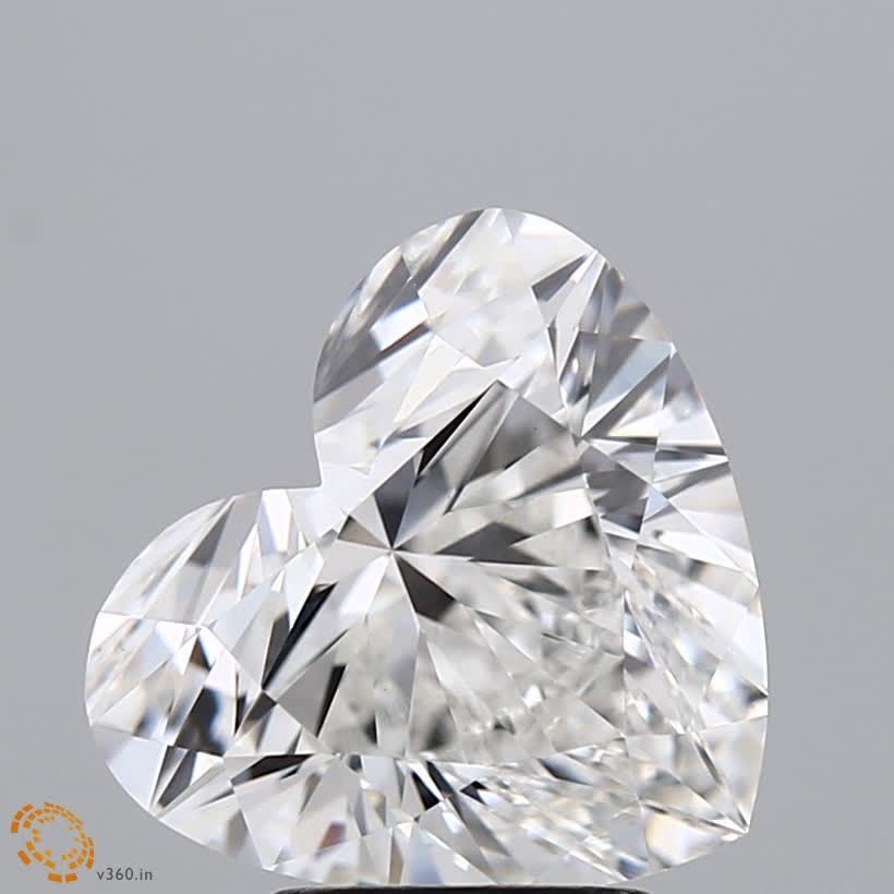 3.26 ct heart IGI certified Loose diamond, F color | VVS2 clarity