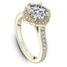 Load image into Gallery viewer, Noam Carver 14K Yellow Gold Prong Set Scalloped Halo Vintage Style Diamond Engagement Ring
