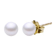 Load image into Gallery viewer, 5-5.5mm 14K Yellow Gold Cultured Freshwater Pearl Stud Earrings

