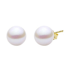 Load image into Gallery viewer, 7-7.5mm 14K Yellow Gold Cultured Freshwater Pearl Stud Earrings
