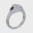 Load and play video in Gallery viewer, Gabriel &quot;Chrystie&quot; White &amp; Black Diamond Halo Engagement Ring
