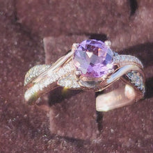Load and play video in Gallery viewer, Video of Le Vian Chocolatier Cotton Candy Amethyst &amp; Chocolate Diamond Swirl Ring in Ring Box 
