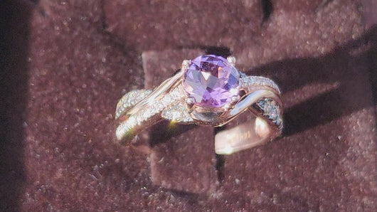 Video of Le Vian Chocolatier Cotton Candy Amethyst & Chocolate Diamond Swirl Ring in Ring Box 