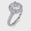 Load and play video in Gallery viewer, Video of Fana Round Cut Micro Pave Diamond Halo Engagement Ring
