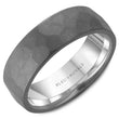 Load image into Gallery viewer, Bleu Royale Grey Frosted Hammered Tantalum Wedding Band with White Gold Inside
